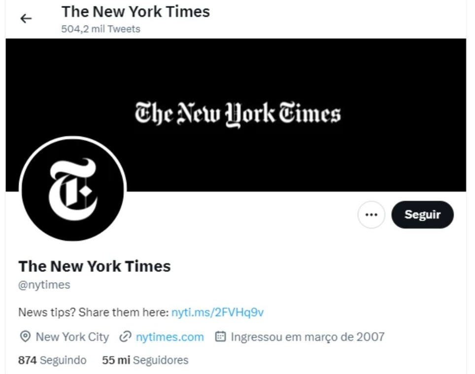 “The New York Times” não paga e perde verificação no Twitter