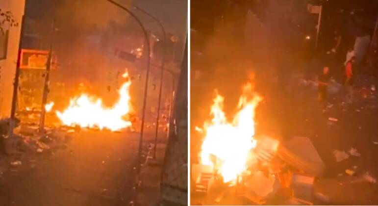 Usuários de drogas da Cracolândia ateiam fogo em lixos após confronto com a polícia; VEJA VÍDEO