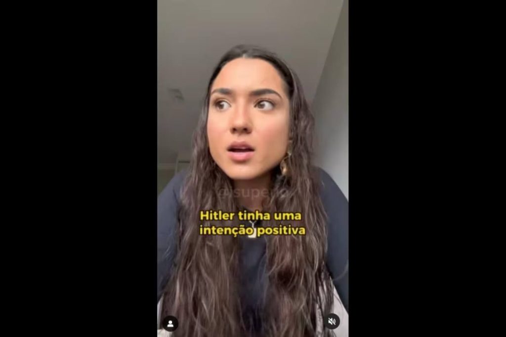 Após dizer que Hitler tinha intenção positiva, influencer viraliza e logo após apaga contas de redes; VEJA VÍDEO