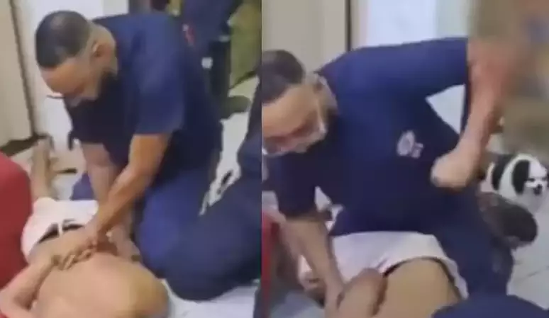 Motorista do Samu dá socos em paciente em surto durante atendimento; veja vídeo