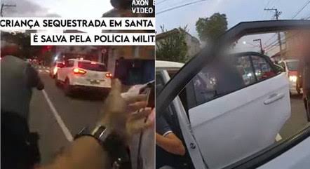 VÍDEO: Veja momento em que policiais militares de SP resgatam bebê de SC que estava desaparecido