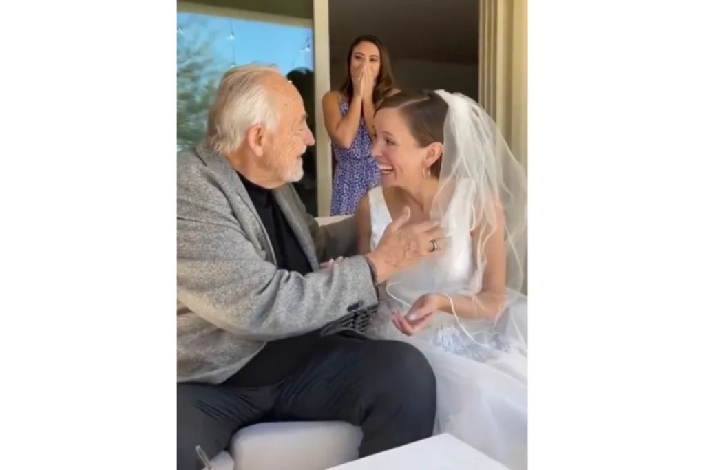 Emocionante: Pai com demência reconhece filha no dia do casamento: ‘Você está tão linda!’; VEJA VÍDEO
