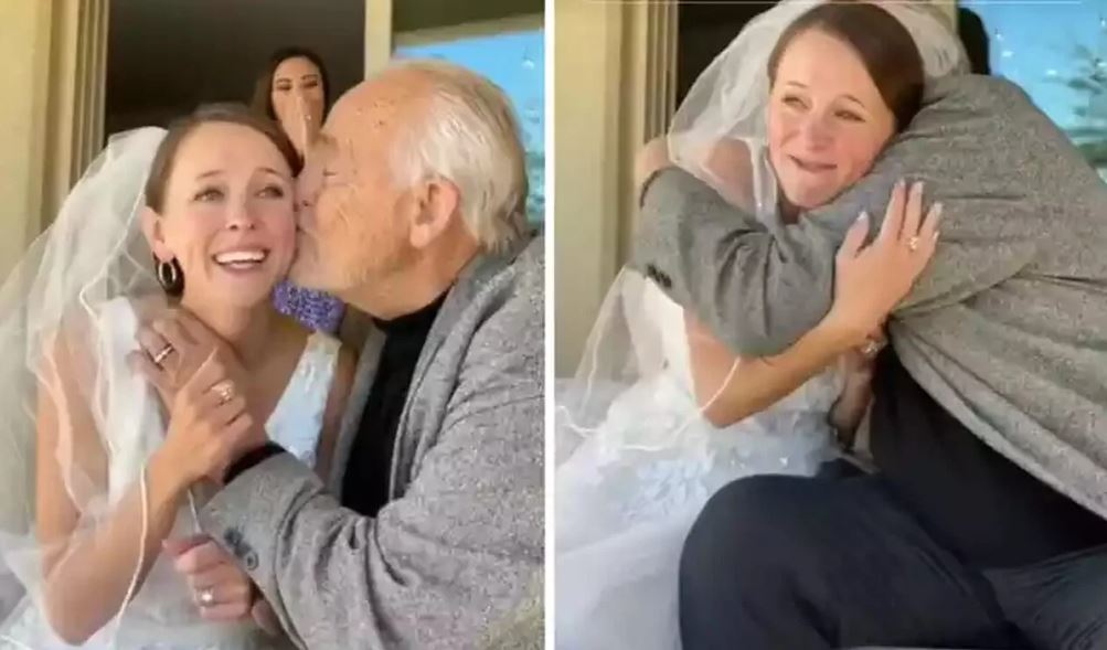 Emocionante: pai com Alzheimer reconhece filha no dia do casamento e imagens viralizam na web; VEJA VÍDEO