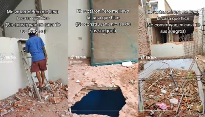 Homem destrói casa que construiu para os sogros após separação, e vídeo viraliza 