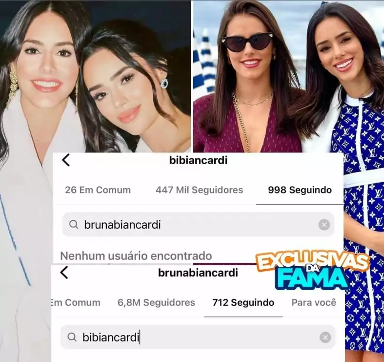 Bruna Biancardi deixou de seguir a irmã