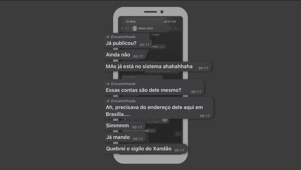 Veja as mensagens enviadas por Delgatti para amigo — Foto: GloboNews