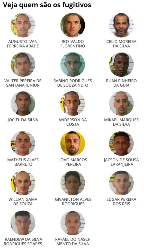 Presos que fugiram de penitenciária no Piauí — Foto: Divulgação/Editoria de Arte