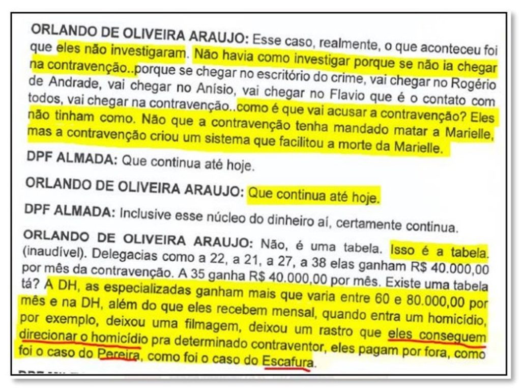 Imagem colorida de trecho de depoimento do Curicica - Metrópoles