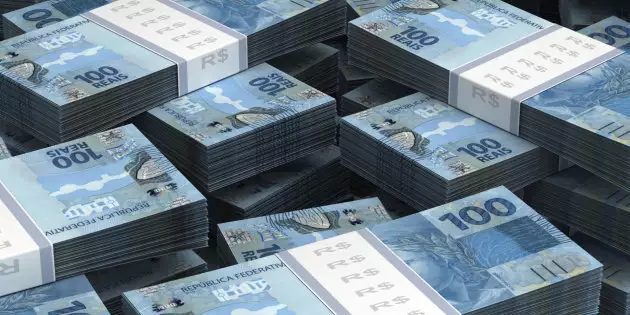 Stack of Brazilian Real