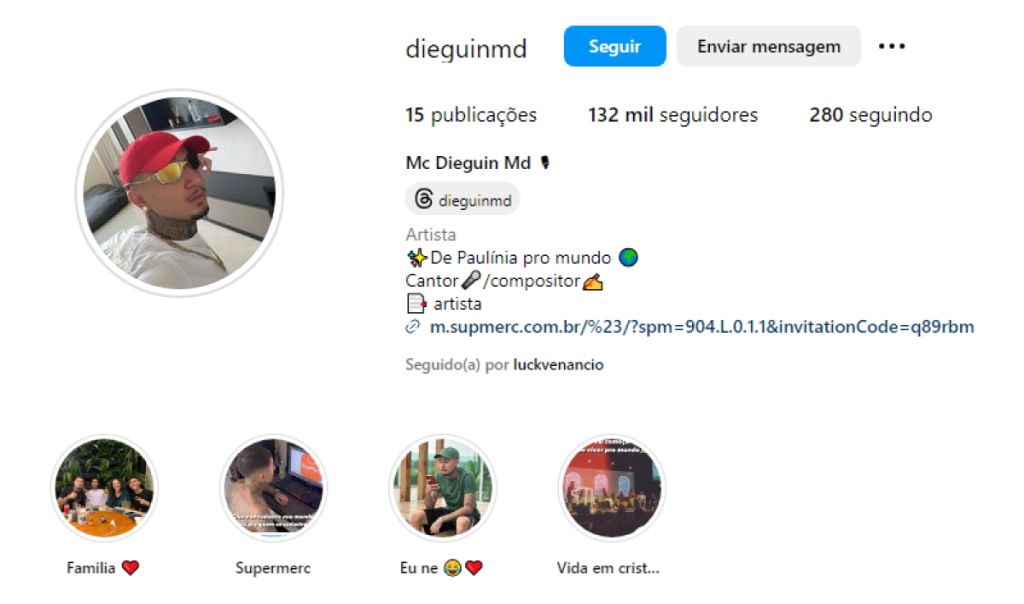 Instagram de Mc Dieguin Md