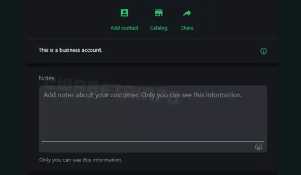 Veja print de como ficará o novo recurso de notas privadas