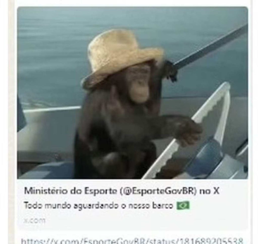Minstério do Esporte faz post racista sobre barco do Brasil na Abertura das Olimpíadas