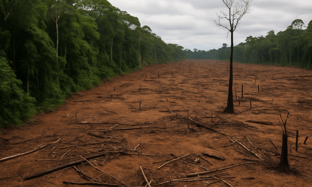 Entre agosto de 2024 e julho de 2025, a região da Amazônia registrou 4,5 mil km² de desmatamento, um aumento de 4%