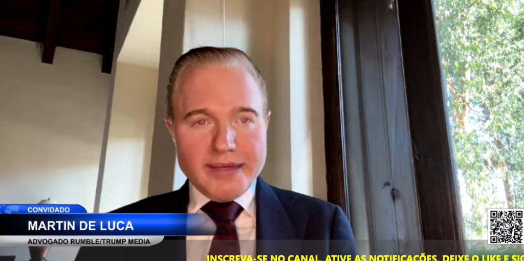 Martin de Luca, advogado da Trump Media e da plataforma Rumble - Foto: redes sociais.