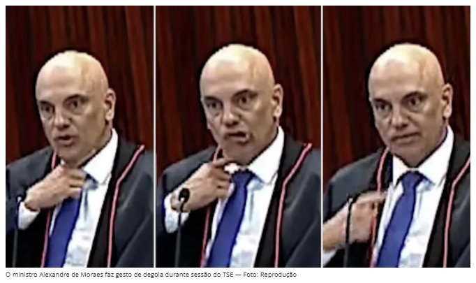 Moraes faz gesto de degola (reprodução)