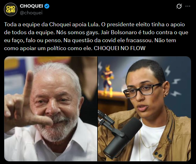 Raphael da Choquei e o apoio a Lula