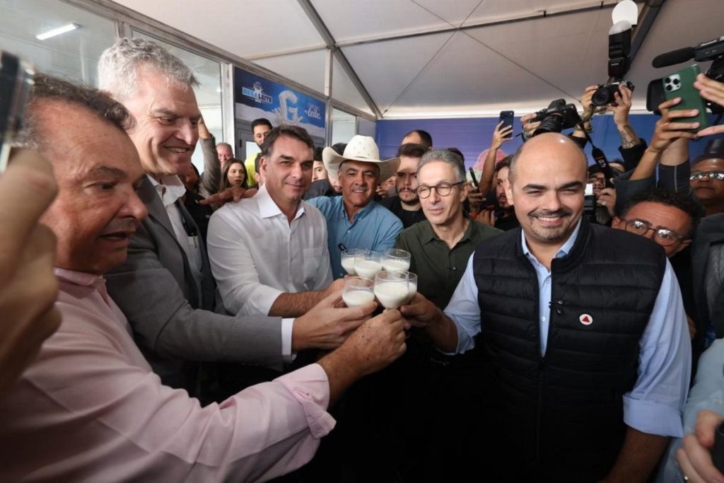 Romeu Zema, Ronaldo Caiado e Flávio Bolsonaro