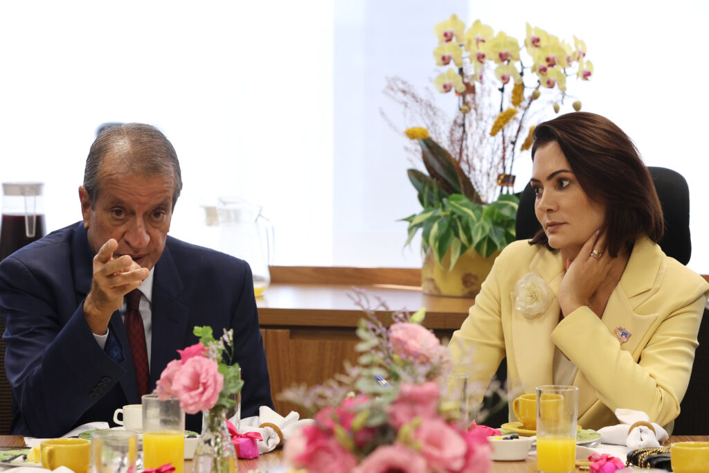 Valdemar Costa Neto e Michelle Bolsonaro